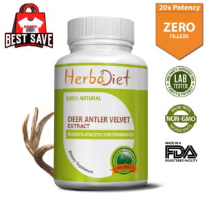 Deer Antler Velvet 20-1 Extract Capsules Supports Athletic Performance Strength