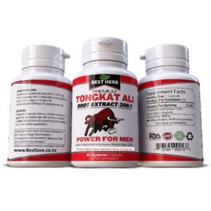 Tongkat Ali Root Premium Grade 'A' Extract 200:1 Energy Supplement 60 x Capsules