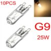 Clear JC Type Halogen Inserted Beads Crystal 12V Lot G9 Bi-Pin Light Bulbs 25W 10pcs-01